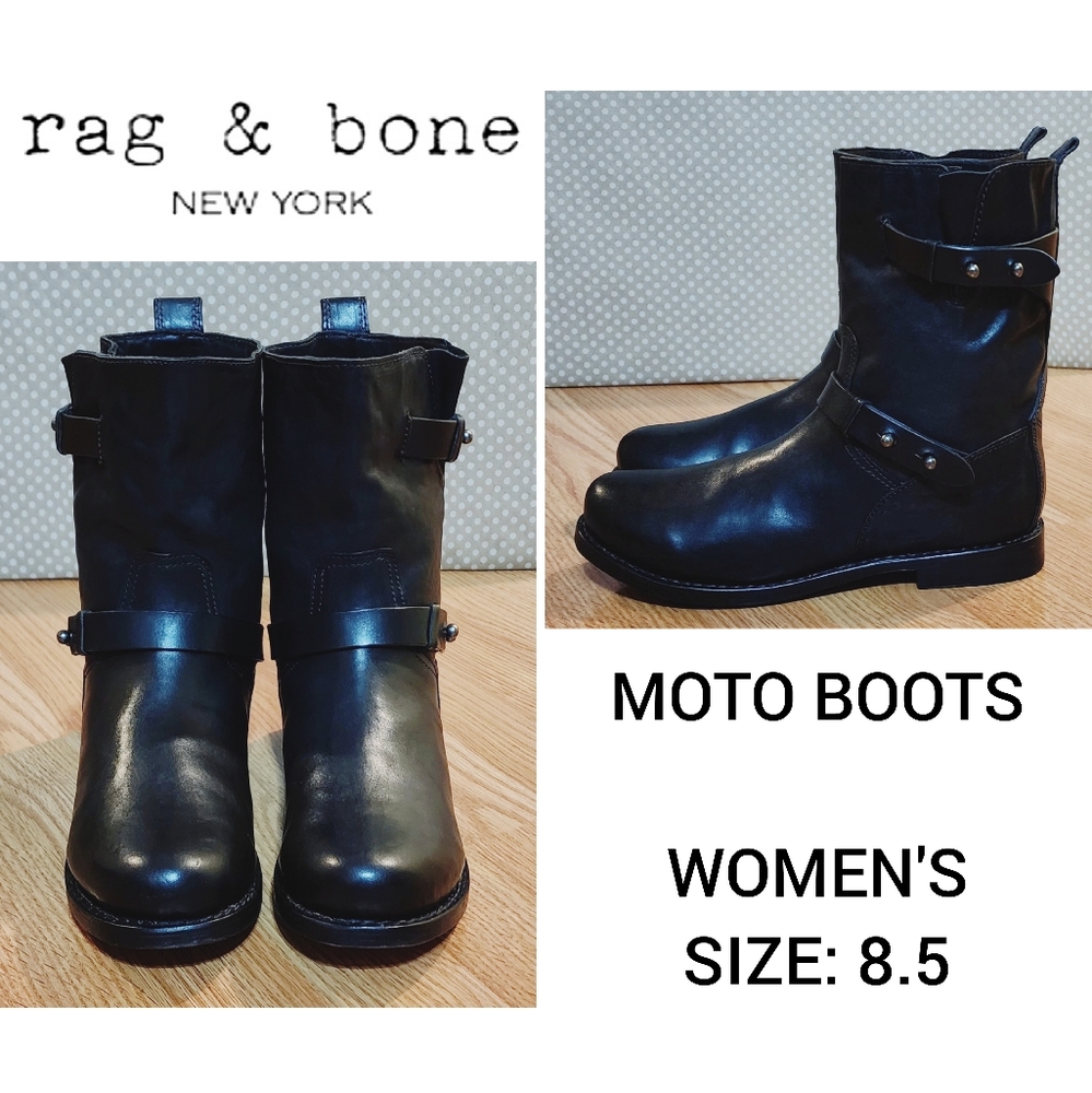 RAG & BONE Moto Boots - Size 8.5 Women's